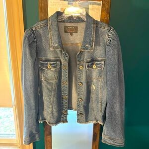 Puff Shoulder Denim Jacket